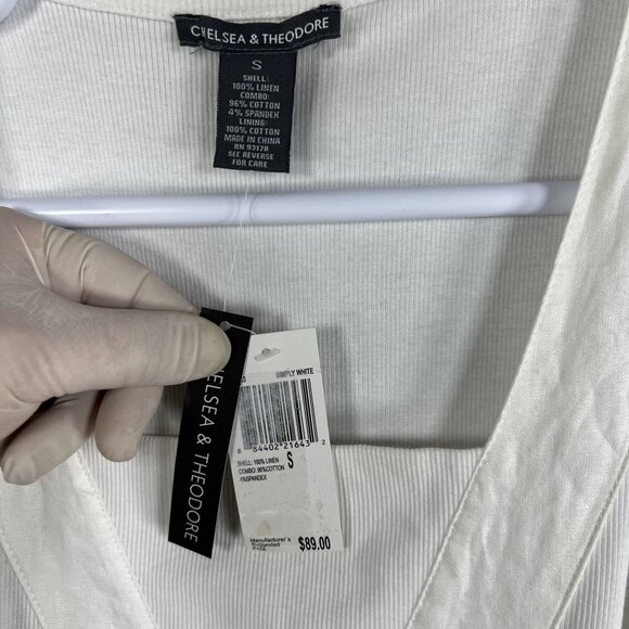 NWT Chelsea & Theodore Womens S Linen Babydoll Dress Sleeveless Pockets Beachy - Picture 14 of 16